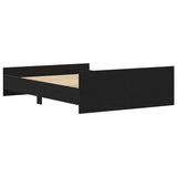 Bed Frame without Mattress Black Oak 135x190 cm Engineered Wood 3329325