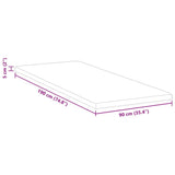 Mattress Topper White 90 x 190 x 5 cm Jaquard Fabric 4106222