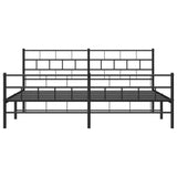 Metal Bed Frame without Mattress with Footboard Black 180x200cm 355681