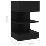 Bedside Cabinets 2 pcs Black 40x35x65 cm 808651