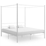 Bed Frame White Powder-coated metal Super King 325067
