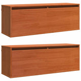 Wall Cabinet with Shelf Wall-mounted Wax Brown Solid Pine Wood 869862