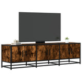 TV Cabinet Smoked Oak 150x35x41 cm Engineered Wood and Metal 848861