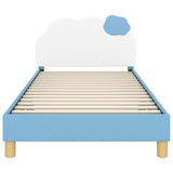 Children's Bed Frame with Headboard Blue 90 x 200 cm PU 42011023
