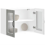 Kitchen Wall Cabinet with Glass Door Lucca Concrete Grey Engineered Wood 853851