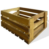 Apple Crate Set 2 Pieces Solid Acacia Wood 43791