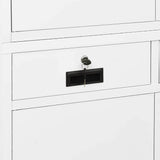 Office Cabinet White 90x40x180 cm Steel 336417