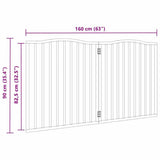 Dog Gate Foldable 2 Panels Black 160 cm Poplar Wood 352226