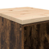 Garage Storage Cabinet Smoked Oak 40x51x85 cm Solid Wood Pine 860539