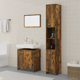 3 Piece Bathroom Furniture Set Smoked Oak Engineered Wood 3152716