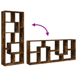 Room Divider Bookcase Smoked Oak 67x25x161.5 cm Engineered Wood 858079
