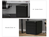 Lockable Cabinet, Rolling Filing Cabinet with 3 Drawers, Steel Office Drawer Unit for A4, Letter, T3398P342261
