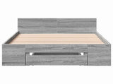 Bed Frame with Storage Grey Sonoma 80 x 200 cm Engineered Wood 3429601