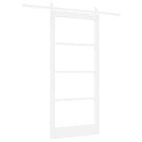 Sliding Door ORKDAL White 93 x 202 cm Solid Pine Wood and Glass 3331896