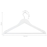 100 pcs Clothes Hanger Set Non-slip White Hardwood 289916