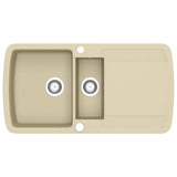Granite Kitchen Sink Double Basins Beige 144854