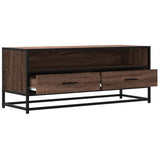 TV Cabinet Brown Oak 100x34.5x40 cm Engineered Wood and Metal 848818