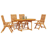 Garden Dining Set Folding 5 pcs Brown Solid Acacia Wood 3375718