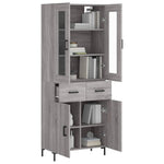 Highboard Grey Sonoma 69.5x34x180 cm Engineered Wood 3198535