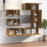 6 Piece TV Cabinet Set Smoked Oak Engineered Wood 3114555