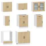 8 Piece Kitchen Cabinet Set Kalmar Sonoma Oak Engineered Wood 3314824