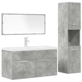 ZNTS 4 Piece Bathroom Furniture Set Concrete Grey Engineered Wood 3324900