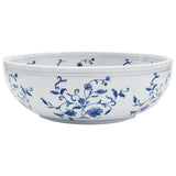 Countertop Basin White and Blue Round 41x14 cm Ceramic 155049