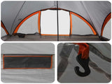 Tipi Tent Grey and Orange 18-Person Polyester and Steel 42028621