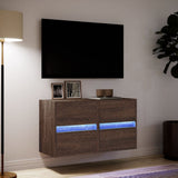 TV Wall Cabinets with LED Lights 2 pcs Brown Oak 41x31x45 cm 852284