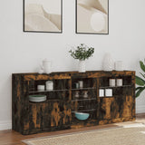 Sideboard with LED Lights Smoked Oak 162x37x67 cm 3209034