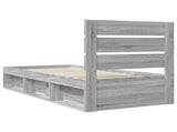 Bed Frame Grey Sonoma 100 x 200 cm Solid Pine Wood 3411781
