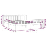 Bed Frame without Mattress White Solid Wood 160x200 cm 810690