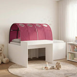 Bed Frame with Tunnel 3 pcs White and Red Engineered Wood 3423645