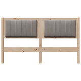 Upholstered Headboard Brown 140 cm Solid Pine Wood 879067