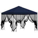 Garden Gazebo with Sidewalls 3 x 3 m Blue Polyester and Steel 900343