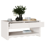 Coffee Table Drammen White 99 x 55 x 45 cm Solid Pine Wood 42003045