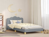 Children's Bed Frame with Headboard Light Grey 80 x 160 cm 42011044