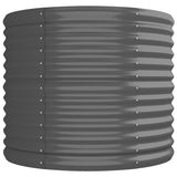 Garden Raised Bed Galvanised Steel 296x80x68 cm Grey 318959