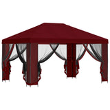 Garden Gazebo with Sidewalls 4 x 3 m Burgundy 900395