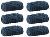 Throw Blankets 6 pcs Navy Blue 240 x 220 cm Fleece 42016959