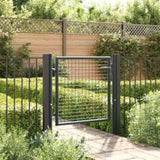 ZNTS Mesh Garden Gate Galvanised Steel 100x125 cm Grey 145771