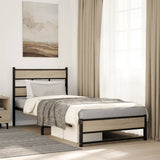 Metal Bed Frame without Mattress Sonoma Oak 107x203 cm 4017268