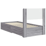 Bed Frame with Storage and Headboard Grey Sonoma 90 x 200 cm 3414512