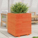 ZNTS Garden Planter Wax Brown 60x60x72.5 cm Solid Wood Pine 3282581