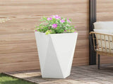 Planter 2 pcs White 40 x 40 x 75 cm Steel 883783