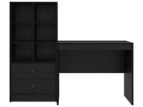 Desk with Drawer with Shelf with Storage 2 pcs Black Oak 3337346