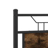 Bed Frame without Mattress Smoked Oak 120x190 cm Small Double Engineered Wood 4106758
