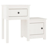 Bedside Cabinet 2 pcs White 79.5x38x65.5 cm Solid Wood Pine 814542