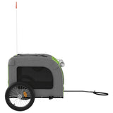 ZNTS Pet Bike Trailer Green and Grey Oxford Fabric and Iron 93836