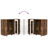 Wooden Cabinet Smoked Oak 88.5 x 30.5 x 73 cm Engineered Wood 880306